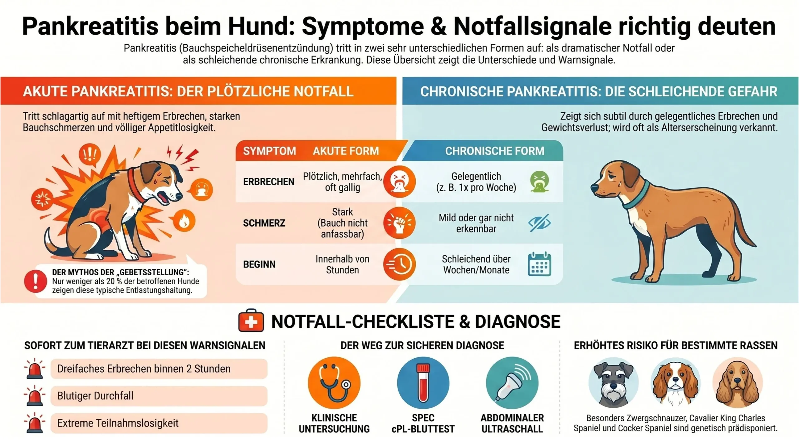 Pankreatitis Hund Symptome Infografik