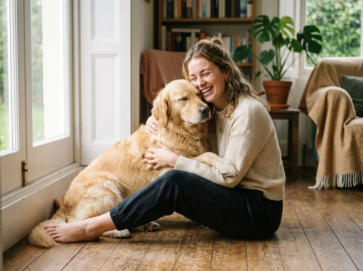 Glücklicher Hund beim BARF-Futter